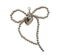 Meiliyizu Scarpe Charm Pendente, Moda Perline Pizzo Fiore Lacci delle scarpe Fascino Scarpe Scarpe Pendente Bella Scarpe Accessori Fibbie per Scarpe Uniche per Ragazza, Cuore Argento