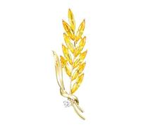 Meiliyizu Spilla a forma di grano, elegante spilla dorata in metallo color grano, ornamento elegante per abito o maglione da donna