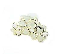 Meilliwish Nuovo stile Clover Fiores Bellissimo Clip artiglio per capelli per le donne ragazze(D63)(White)