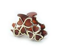 Meilliwish Nuovo stile Clover Fiores Bellissimo Clip artiglio per capelli per le donne ragazze(D63)(WineRed)