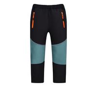 MEILONGER Pantaloni da neve per bambini, da trekking, antivento, caldi, da snowboard, invernali, da trekking, nero/blu, 158-164