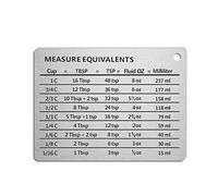 MEILVMEIJI Grafico di conversione professionale per frigorifero, magnete in acciaio inox, conversioni per tazze, cucchiai, cucchiaini
