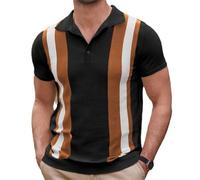 MEIMIYI Camicie Casual Manica Corta per Tutti Gli Abbinamenti Uomo Camicia Manica Corta Uomo Colore Abbinato Camicia Estiva Uomo Camicia Estiva Leggera Uomo Manica Corta Maglia Uomo E-Black1 L