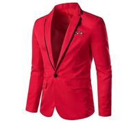 MEIMIYI Completo Uomo Banchetto Ballo Temperamento Abitogiacca Leggero Tendenze Affari Abito A Maniche Lunghe Casual Bello Moda Blazer L-Red L