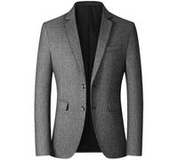 MEIMIYI Completo Uomo Leggero Tendenze Affari Abito A Maniche Lunghe Casual Bello Moda Blazer Banchetto Ballo Temperamento Abitogiacca I-Grey 4XL