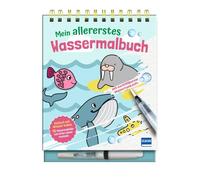 Mein allererstes Wassermalbuch: Einfach mit Wasser malen - Malbuch mit 16 Bildern, die sich beim Kontakt mit Wasser bunt färben, extra-dicke Konturen, mit nachfüllbarem Wassermalstift, ab 3 Jahren