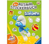Ravensburger Mein Ausmalstickerbuch Die Schlümpfe - Großes Buch mit über 250 Stickern, viele Sticker zum Ausmalen