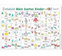 Mein buntes Kinder-ABC: Lernposter in Druckschrift DINA 3 laminiert