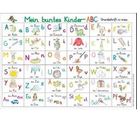 Mein buntes Kinder-ABC: Lernposter in Grundschrift mit Artikeln DINA 4 laminiert