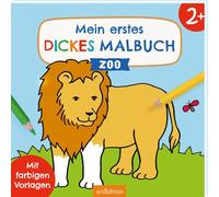 Mein erstes dickes Malbuch ab 2 - Zoo: Mit farbigen Vorlagen | Erstes Ausmalen mit einfachen Motiven
