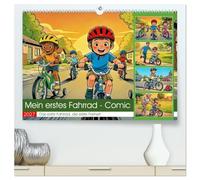 Mein erstes Fahrrad - Comic (hochwertiger Premium Wandkalender 2027 DIN A2 quer), Kunstdruck in Hochglanz: Ein fröhlicher Comic über Kinder, die mit ... Selbstvertrauen und kleine große Erfolge.
