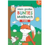 Mein großes buntes Malbuch - Tiere: Ab 3 Jahren | Ausmalen mit farbigen Hintergründen