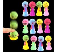 Mein HERZ Giocattolo Che Rimbalza per Bambini, 12 Pezzi LED Giocattoli Luminosi Bomboniere per Bambini Giocattoli Luminosi per Bambini Emoji Palline rimbalzine Jumping Toys Spring Launcher