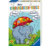 Ravensburger Mein Kindergarten-Block - Farben, Formen, Logik- Rätselspaß für Kindergartenkinder ab 5 Jahren - Förderung von Logik, Aufmerksamkeit und Ausdauer