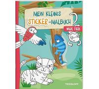 Mein kleines Sticker-Malbuch. Wilde Tiere: Stickern und Malen für Kinder ab 4 Jahren