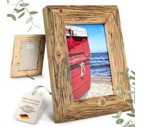 Mein Landhaus Cornici Real Alt-Holz Stile Vintage, Rustico - Fatto a Mano Pezzi Unici in Marrone-Scuro - Marrone, 20 X 30 cm