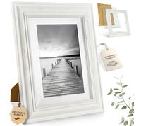 Mein Landhaus Vintage Cornice Stoccolma Im Shabby Chic Design Cornice in Bianco con Vetro - bianco, 50x60 cm