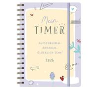 Mein Timer 2026 - Aufschreiben, abhaken, glücklich sein!: Kompakter Taschenkalender 2026 klein mit Spiralbindung, Wochenübersicht auf zwei Seiten für Termine & Monatskalender - 18 x 22,8 cm