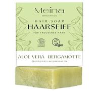 Meina Cosmetico naturale - Sapone biologico per capelli secchi e cuoio capelluto secco con aloe vera, certificato, vegano, sostenibile, fatto a mano, senza plastica, senza olio di palma, come uno
