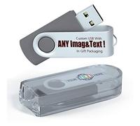 MEINAMI 50 Pezzi Chiavetta USB Personalizzata 2GB Pen Drive con il tuo Logo USB 2.0 - Grigio