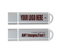 MEINAMI Chiavetta USB Personalizzata 2GB con il tuo Logo, Testo Penna USB Promozionali 25 Pezzi Argento