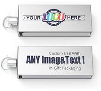 MEINAMI Mini Personalizzata Chiavetta USB In Argento Metallo 32GB 25 PACK