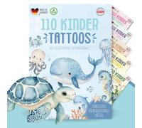 MeinBaby123 110 tatuaggi delicati sulla pelle per bambini con dinosauro, tatuaggi per bambini, da applicare, vegani e prodotti in Germania (1 dinosauro) (1 mondo sottomarino)