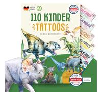 MeinBaby123® 110 tatuaggi delicati sulla pelle per bambini, per ragazzi, tatuaggi per la pelle, dinosauro, tatuaggi per bambini, adesivi per bambini, vegani e prodotti in Germania (Dinos)