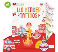 MeinBaby123 110 tatuaggi delicati sulla pelle per bambini, vigili del fuoco, tatuaggi per bambini, da incollare, vegani e prodotti in Germania (vigili del fuoco)