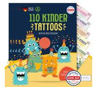 MeinBaby123 550 tatuaggi delicati sulla pelle per bambini, con stella di mare, tatuaggi per bambini, da incollare, vegani e prodotti in Germania (5 mostri)