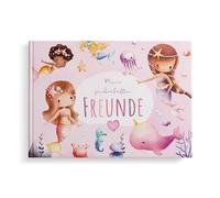 MeinBaby123® Libro degli amici per bambini, libro dell'amicizia, libro degli amici, scuola materna, libro degli amici per ragazze, album dell'amicizia, regalo per ragazze (sirena)