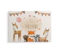MeinBaby123® Libro degli amici per bambini, libro dell'amicizia, libro degli amici, scuola materna, libro degli amici per bambini, album dell'amicizia, regalo per bambini (simpatici animali della