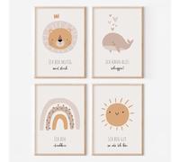 MeinBaby123® Set di 4 Affirmationsbilder DIN A4 | Immagini per Cameretta dei Bambini | Poster Decorativi da Parete Premium (Affirmations Set V6)