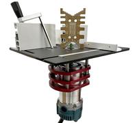 Meindin Kit per router in metallo, con inserto per da tavolo, piastra di base, di sollevamento in alluminio, di sollevamento manuale per tavolo per la lavorazione del legno