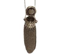 Meindin Portamonete medievale in metallo, accessorio antico, portamonete per gli appassionati medievali, unico sacchetto vintage a doppia rete, Argento, Refer to, Unisex