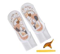 Meindin Set di calzini per diagramma riflessologico, calzini rilassanti e bastoncini da massaggio, strumento di protezione muscolare per sala yoga, palestra, stadio, casa, massaggi