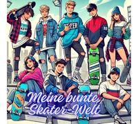 Meine bunte Skater - Welt: 31 Seiten Kreativer Malspaß für kleine Skater - Fans