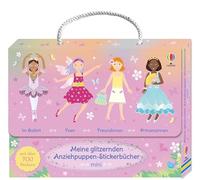 Meine glitzernden Anziehpuppen-Stickerbücher mini: Im Ballett, Feen, Freundinnen und Prinzessinnen: vier handliche Stickerhefte im praktischen Koffer ... viele mit Glitzer - für Kinder ab 5 Jahren