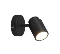 meineWunschleuchte Faretto da parete a 1 luce, nero, IP44, lampada da bagno | profondità 15,5 cm, 1 LED GU10 incluso, perfetto per l'illuminazione di specchi e lavandini in bagno e WC degli ospiti