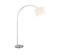 meineWunschleuchte Lampada ad arco regolabile in altezza con paralume in tessuto, colore bianco, altezza max. 215 cm