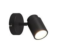 meineWunschleuchte Lampada da bagno a 1 luce, colore nero opaco, orientabile, IP44