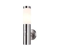 meineWunschleuchte Lampada da parete per esterni RADA di design, in acciaio inox, con sensore di movimento, versatile illuminazione per esterni per casa e giardino