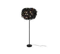 meineWunschleuchte Lampada da terra a LED, paralume a foglie, colore nero/oro, diametro 70 cm - altezza 180 cm