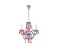 MeineWunschleuchte Lampadario a 3 luci, Ø 46 cm, con cristallo acrilico colorato