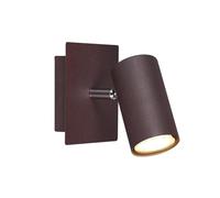 meineWunschleuchte Piccolo faretto da parete a 1 luce, in metallo effetto ruggine, altezza 15 cm