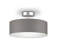 meineWunschleuchte Plafoniera rotonda con paralume in tessuto grigio-marrone, diametro 30 cm