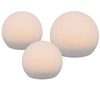 meineWunschleuchte Set di 3 sfere solari bianche Ø 20 cm e Ø 30 cm con picchetto