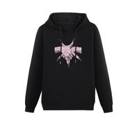 meiningjing Satan Lucifer Demon Death Scary Evil Satanism Grim Reaper Baphomet Satanist Hoodies Long Sleeve Pullover Loose Hoody Sweatershirt Black XXL