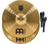Meinl Cymbals MA-BR-13M, Piatti per banda, in ottone, con cinghie di cuoio e cuscinetti inclusi, Diametro 13'', 33 cm