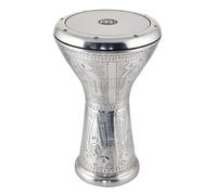 Meinl Percussion HE-3030, Darabouka in alluminio martellato a mano con Membrana in Pelle artificiale, Diametro 21.59 cm, 8.5", Argento
